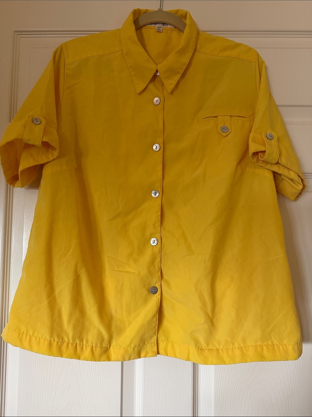Women’s Short Sleeve Button-Front Shirt - Yellow